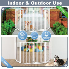 Paulmele gate shows stable base with anti-slip feet for steady placement.