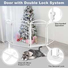 Paulmele dog gate feet supports ensure stable placement on uneven surfaces.