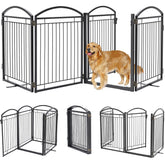 Paulmele full metal dog gate with walk-through door for easy indoor-outdoor use