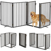 Paulmele metal freestanding dog gate for indoor and outdoor use