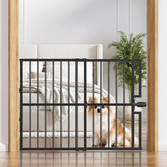 Paulmele quick-install dog gate on doorway enables tool-free setup in seconds