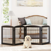 PAWLAND 4-panel dog gate unfolds through doorways for secure passages.