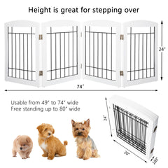 PAWLAND dog gate with non-slip rubber feet protecting floor surfaces.