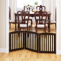 PAWLAND espresso 24-inch gate placed in a doorway for easy access control.