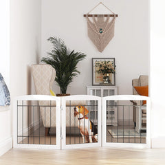 PAWLAND folding design gate in wide Z-shape fits hallways and stairs.