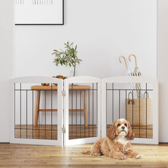 PAWLAND free-standing gate, 60in wide and 24in tall, ideal for wide doorways.