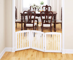 PAWLAND wooden dog gate keeps pets safe on stairs and doorways