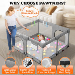 Pawtners Foldable Playpen is suitable for indoor and outdoor use.