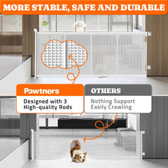 Pawtners 41-inch tall gate prevents jumping and adds containment.