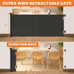 Pawtners gate with three support rods stabilizes the mesh.
