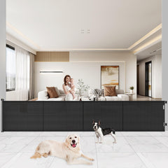 Pawtners retractable gate 200 inches wide for flexible pet containment.