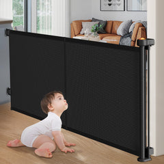 Pawtners Upgrade Retractable Gate extended to 60 inches for wide doorways and stairs.