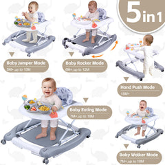 Pawtong foldable 5-in-1 walker folded for compact storage.