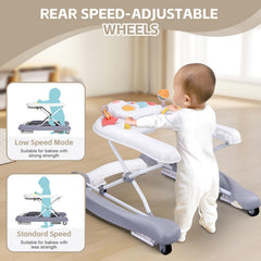 Pawtong adjustable-height walker matches growing baby for comfy use.
