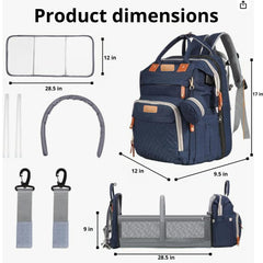PBell XL storage diaper bag showing deep pockets and organization