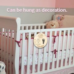 PDRYLY brown wooden sign for nursery decor and photo prop in photoshoots.