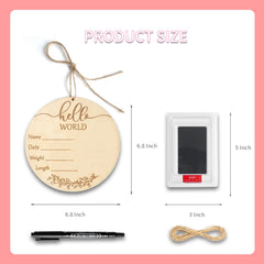 PDRYLY double-sided birth sign wooden prop for versatile newborn shoots and keepsakes.