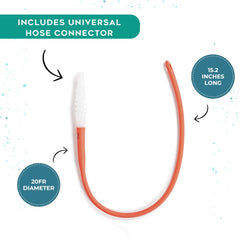 Universal hose connector included for easy compatibility with enema kits.