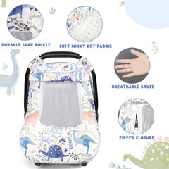 Pea Pod mesh-window car seat cover showing baby while ensuring airflow