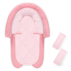 Pea Pod head support keeps newborns secure on car rides.
