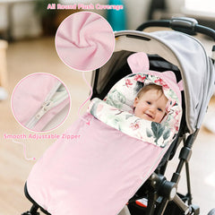 Pea Pod Camellia car seat blanket with secure harness access