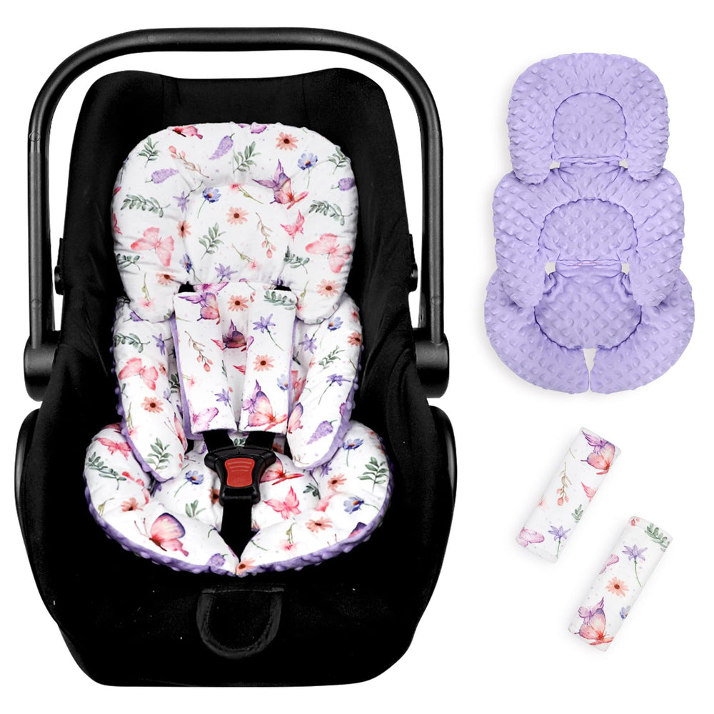 Pea Pod infant car seat insert head support providing snug newborn comfort