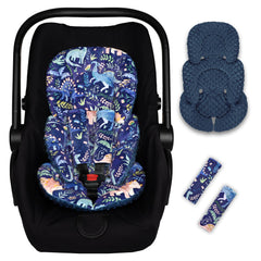 Pea Pod infant car seat insert with strap covers enhances fit and security