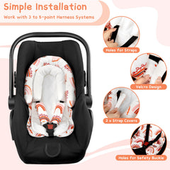 Pea Pod infant car seat insert offers full body comfort for newborns on the go