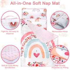 Pea Pod dot Minky blanket adds soft warmth during nap time