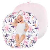Pea Pod newborn lounger cover floral front view showing soft plush fabric and fit