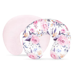 Pea Pod nursing pillow cover in floral minky, ultra soft for comfortable feeds.
