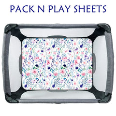 Pea Pod playard sheet with elastic bottom for quick changes