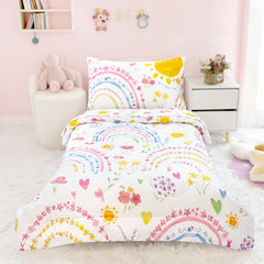 Pea Pod comforter reversible design adds two cozy looks for bedtime.