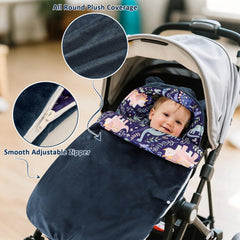Pea Pod universal-fit blanket compatible with three-point and five-point harness strollers.