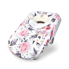 Pea Pod winter car seat cover with plush fleece for baby warmth and comfort