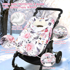 Pea Pod winter car seat cover featuring a top-removable option for all-season use