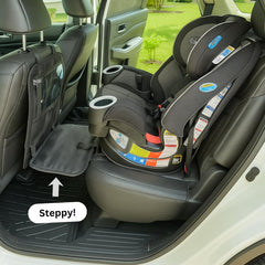 Steppy seat protector mat under the car seat to guard upholstery from spills