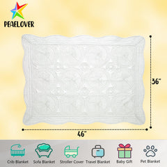 PEACELOVER 46x36 inch baby quilt ideal for toddler beds