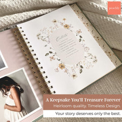Peachly pregnancy journal hand-drawn illustrations enhance charm, making memories feel artful and timeless.