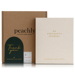 Peachly pregnancy journal with linen cover for elegant keepsakes