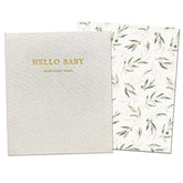 Peachly unisex baby memory book cover in olive linen with durable keepsakes