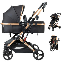 PEARLOVE 2in1 stroller front view, versatile ride for newborns and toddlers