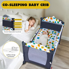 Pearlove pack-and-play crib layout provides versatile play space
