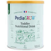 PediaGROW premium European toddler milk powder tub supports daily nutrition with DHA and minerals.
