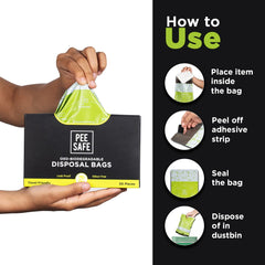 Pee Safe multi-use bags accommodate pads, tampons, and more in one bag.