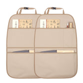 Pefirst kick mat back seat protector beige front view shows durable waterproof leather