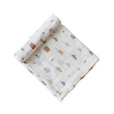 PEHR Rush Hour swaddle with cars print for versatile comfort.