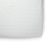 PEHR striped crib sheet Stripes Away Sea offers breathable, cozy sleep surface.
