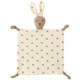 PEIPEIWU organic cotton muslin lovey bunny blanket, soft and breathable for baby comfort