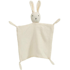 PEIPEIWU organic cotton muslin lovey bunny, soft security blanket for baby comfort.